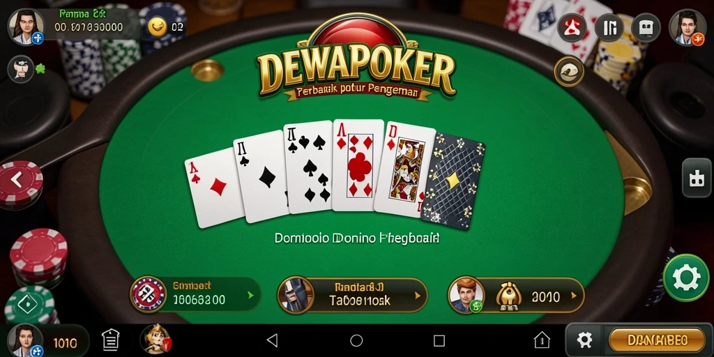 Tampilan gameplay menarik dalam DEWAPOKER saat bermain Domino.