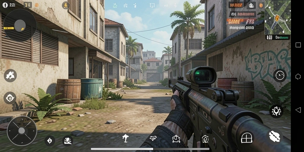 Screenshot gameplay JUARAGO menampilkan aksi tembak-menembak yang seru.