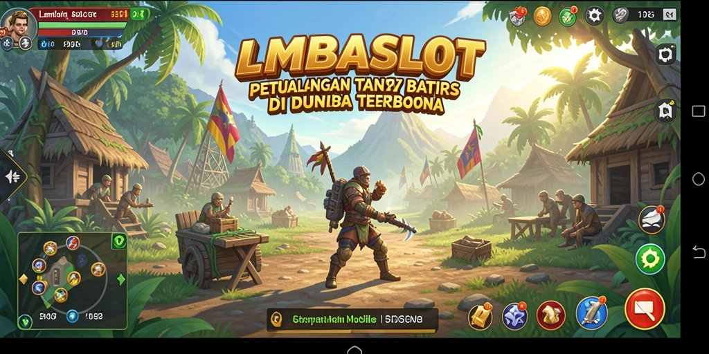 Screenshot gameplay LMBASLOT yang menampilkan petualangan di dunia terbuka.