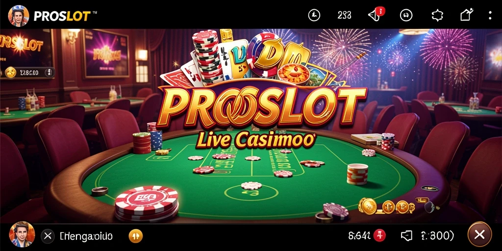 Screenshot gameplay Live Casino PROSLOT yang seru dan interaktif.