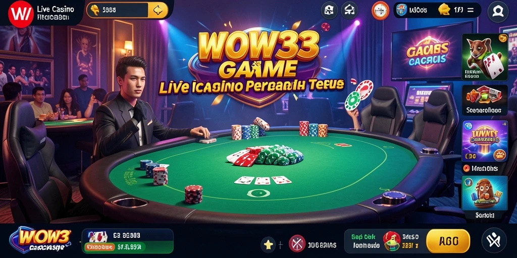 Tampilan gameplay Live Casino WOW33 yang mengesankan dan interaktif.